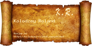 Kolodzey Roland névjegykártya